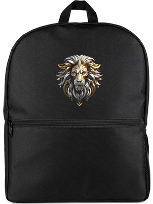 Z zepplin Silver and Gold Lion Siyah Sırt Çantası
