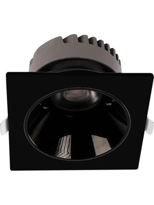 Ack 10W Siva Alti Kare Downlight Siyah 6500K AD10-01531