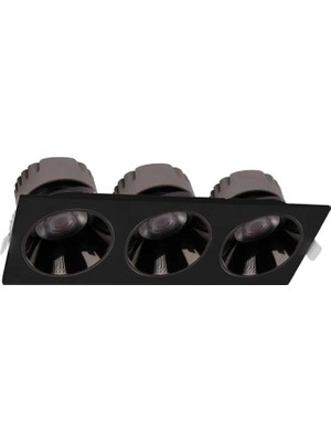 Ack 3X10W Siva Alti Kare Downlight Siyah 4000K AD10-01711