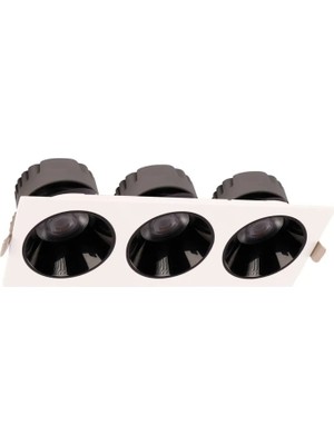 Ack 3X25W Siva Alti Kare Downlight Beyaz 3000K AD10-03700