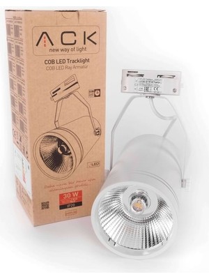 Ack 30W Beyaz 4000K Cob LED Monofaze Ray Armatürü AD30-01910