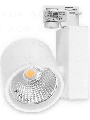 Ack 30W Beyaz 6500K Cob LED Monofaze Ray Armatürü AD30-04030