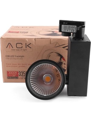 Ack 40W Siyah 3000K Cob LED Monofaze Ray Armatürü AD30-14701