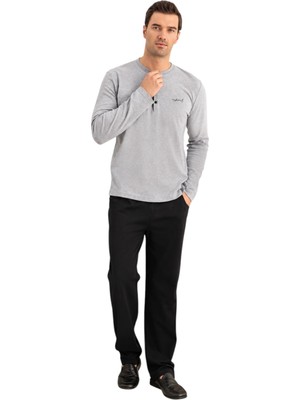 Elitepoint 1930 Erkek Ön Üç Düğmeli Cepli Kışlık Pijama Takım