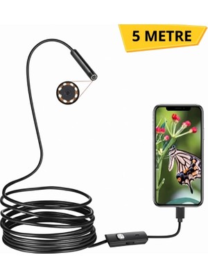 Freedom Storee 5 Metre Yılan Kamera - LED Işıklı - IP67 Su Geçirmez - 3 Farklı Başlıklı