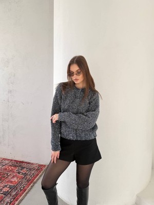 Milares Yumuşak Dokulu Triko Kazak - Gri