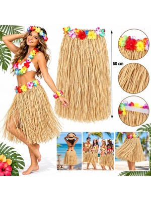 Freedom Storee 60 cm Naturel Saman Görünümlü Hawaii Etek Hula