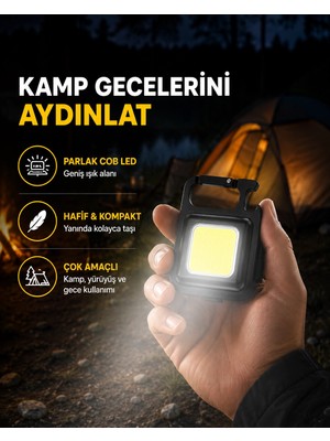 Urfakent USB Type-C Şarjlı Mini Fener – Manyetik, Katlanabilir ve Şişe Açacaklı Tasarım Yeni Nesil