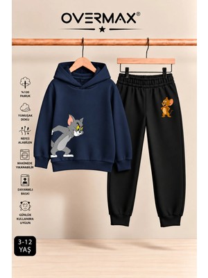 Overmax Çocuk Tom & Jerry Baskılı Kapüşonlu Eşofman Takımı – 3-12 Yaş