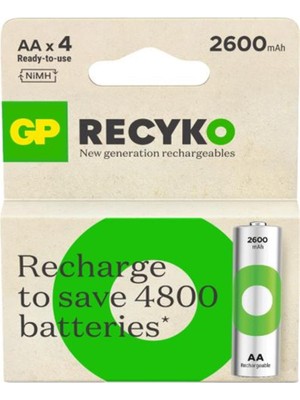Gp Aa 2600 Mah Şarjlı Kalem Pil 4'lü Paket GP270AAHCEMTR