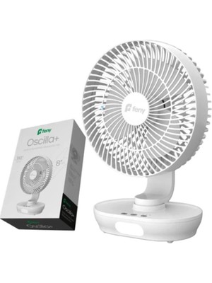 Feny FN-F88 Oscilla 3 Kademe Hız Ayarlı 180° 3000 Mah Şarjlı 8"masüstü Vantilatör 150° Salınım