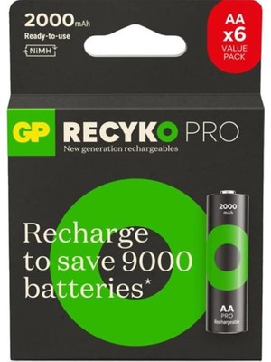 Gp Aa 2000 Mah Pro Şarjlı Kalem Pil 4+2li Paket Paket GP210AAHCBR21-2GVPTLB6