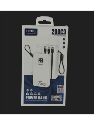 Hepu HP-246 20.000MAH Type-C,lightining,usb Powerbank LED Gösterge