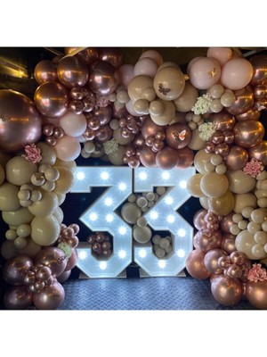 Pazariz Krom Pembe ve Ten Rengi Balon Zinciri 100 Adet