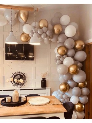Pazariz Krom Gold Gri Beyaz Balon Zinciri 100 Adet