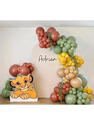 Pazariz Pastel Yanık Turuncu Okaliptus Zerdeçal ve Çöl Kumu Balon Zinciri 100 Adet