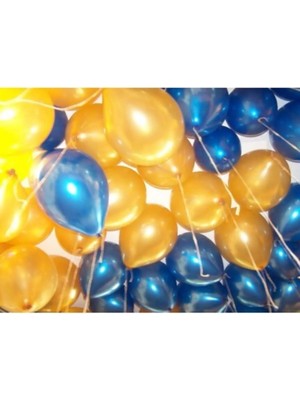 Pazariz 100 Adet Mavi Gold Balon ve 5 Metre Balon Zinciri