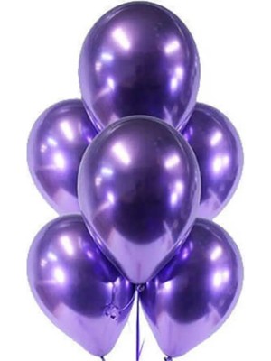 Pazariz Latex Krom Balon 50 Adet Mor