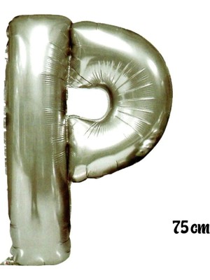 Pazariz 75 cm P Harfi Folyo Balon Gümüş