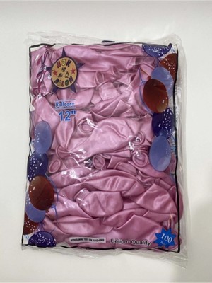 Pazariz Balon - Pembe Metalik Balon - 100 Adet