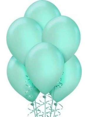 Pazariz Balon 100 Adet Metalize Balon Metalik Balon Mint Yeşili 16 Inç