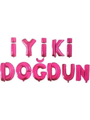 Pazariz Iyiki Doğdun Pembe Harf Folyo Balon