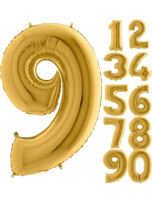 Pazariz 9 Rakam Balon Folyo Gold Altın Sarısı 16 Inç