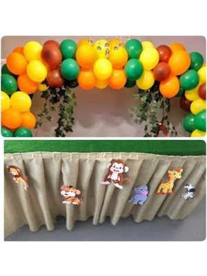 Pazariz 100 Adet Safari Temalı Balon ve 5 Metre Balon Zinciri