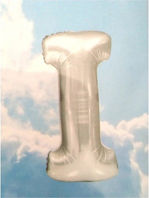 Pazariz I Harf Silver Gümüş Folyo Balon Harfli Helyum Balon 100 cm Dev Boy