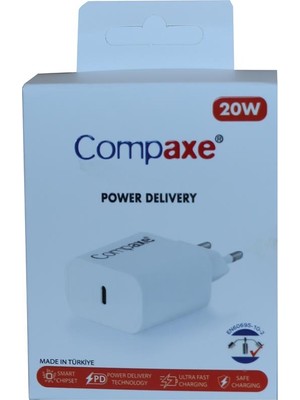 Compaxe CTA-200C Pd Usb-C 3.0 20W Ev Şarj Kafa