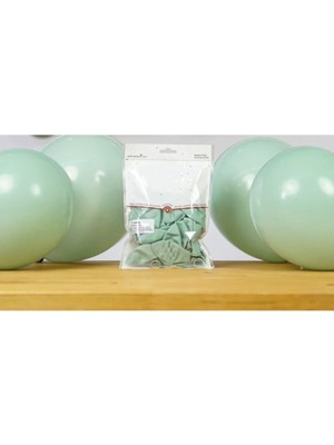 Pazariz 12 Inç Standart Boy Retro Balon 10 Adet Kış Yeşili