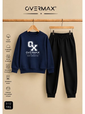Overmax ® Baskılı Çocuk Sweatshirt & Eşofman Altı Takım – 3-12 Yaş
