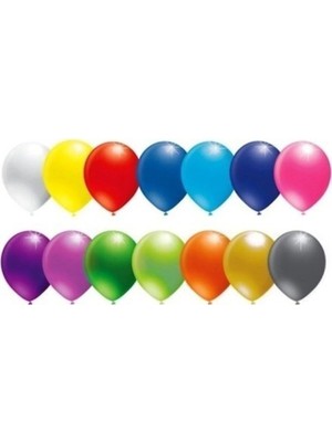 Pazariz Karışık Renk Metalik Balon Parlak Balon Sedefli Balon 50 Adet
