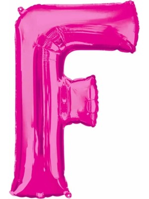 Pazariz 1 Metre Pembe F Harfi Folyo Harf Balon Pembe Folyo Balon F Harf Balon