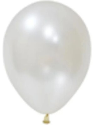 Pazariz 12 Inç Standart Boy Metalik Balon Beyaz 100 Adet