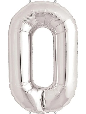 Pazariz Gümüş Rengi O Rakam Balon 1 Metre