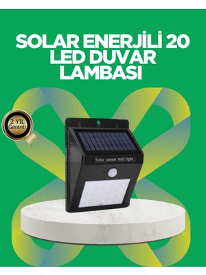 Bin1çeşit Solar Enerjili 20 LED Hareket Sensörlü Duvar Lambası