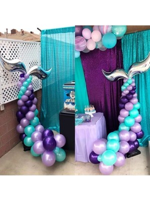 Pazariz 100 Adet Denizkızı Temalı Balon ve 5 Metre Balon Zinciri