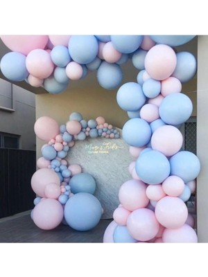 Pazariz Makaron Balon Pembe Mavi Renk Şeker Balonlar 100 Adet