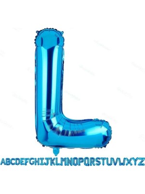 Pazariz Fırsat Ayı 1 Metre Mavi L Harfi Folyo Harf Balon Mavi L Harf Folyo Balon Süsleme Balonu Mavi Folyo