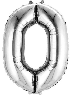 Pazariz 0 Rakam Folyo Balon Gümüş 100 cm