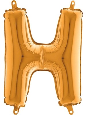 Pazariz H Harfi Altın (Gold) Rengi Folyo Balon 40 Inc 100 cm