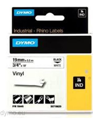 Dymo 18483 Rhinopro Sabitpolyester Şerit 12MMX5,5M Beyaz/siyah