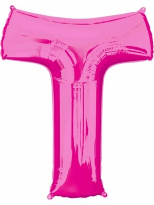 Pazariz 1 Metre Pembe T Harfi Folyo Harf Balon Pembe Folyo Balon T Harf Balon Sevgiliye Özel Pink T