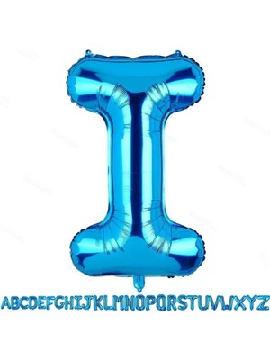 Pazariz 1 Metre Mavi I Harfi Folyo Harf Balon Mavi I Harf Folyo Balon I Harf Balon Balonu Mavi Folyo