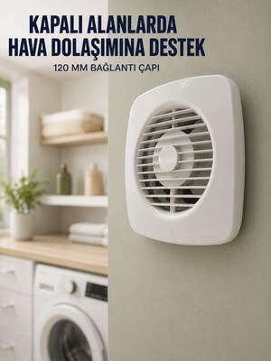 Bin1çeşit Banyo Wc Mutfak Aspiratörü 16 W 120 mm Havalandırma ve Hava Tahliye Fanı