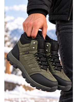 Albishoes Çocuk Erkek Kışlık Kaydırmaz Taban Outdoor Trekking Bot Suya Dayanıklı Sıcak Astar Bot