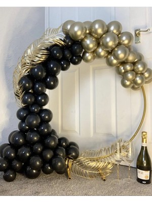 Pazariz Krom Gold Pastel Siyah Balon Zinciri 100 Adet