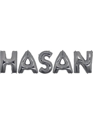 Pazariz Doğum Günü Hasan Gümüş Harf Folyo Balon Set 40CM
