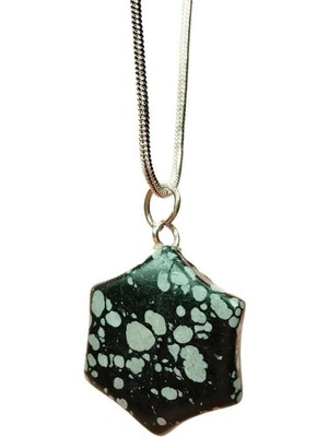 Bin1çeşit Obsidyen Doğal Taşı Zincirli El Yapımı Kolye Uç: 2 cm Zincir: 20 cm Kutulu